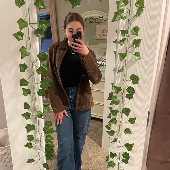 Brown Leather Suede Jacket - Picture 5 of 7